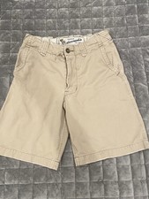 boys abercrombie and fitch Kaki Shorts Bermuda Flat Front Size 12