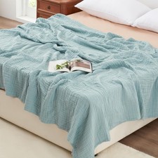 100 Cotton Muslin Blanket 6 Layer Lightweight Breathable Gauze King Size