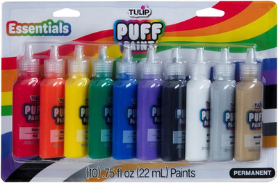 Puff Paint 3D Fabric Markers Rainbow Paint Set Permanent Textile Tulip 10 Pack