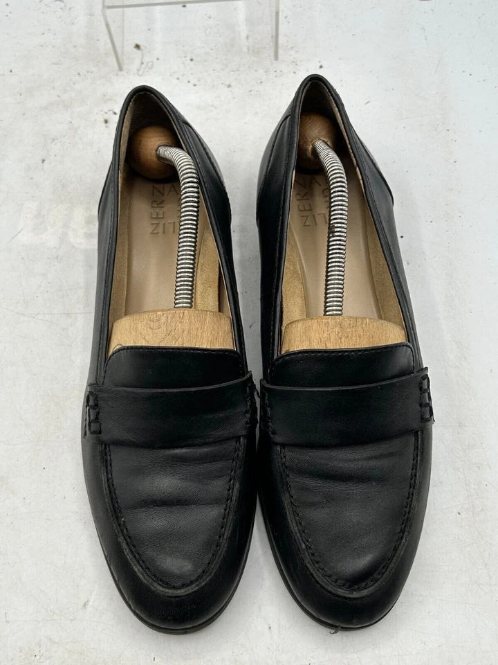 Mocasines Naturalizer Milo para mujer talla 8,5 M cuero negro sin cordones bajos planos Foto 4 de 4