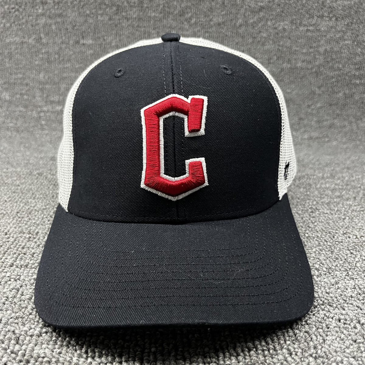 Cincinnati Reds '47 Brand Trucker Hat Black White Mesh Snapback MLB Cap
