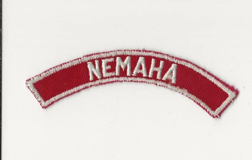 RED & WHITE CITY STRIP  "NEMAHA"  Boy Scout BSA A121/T-14B9