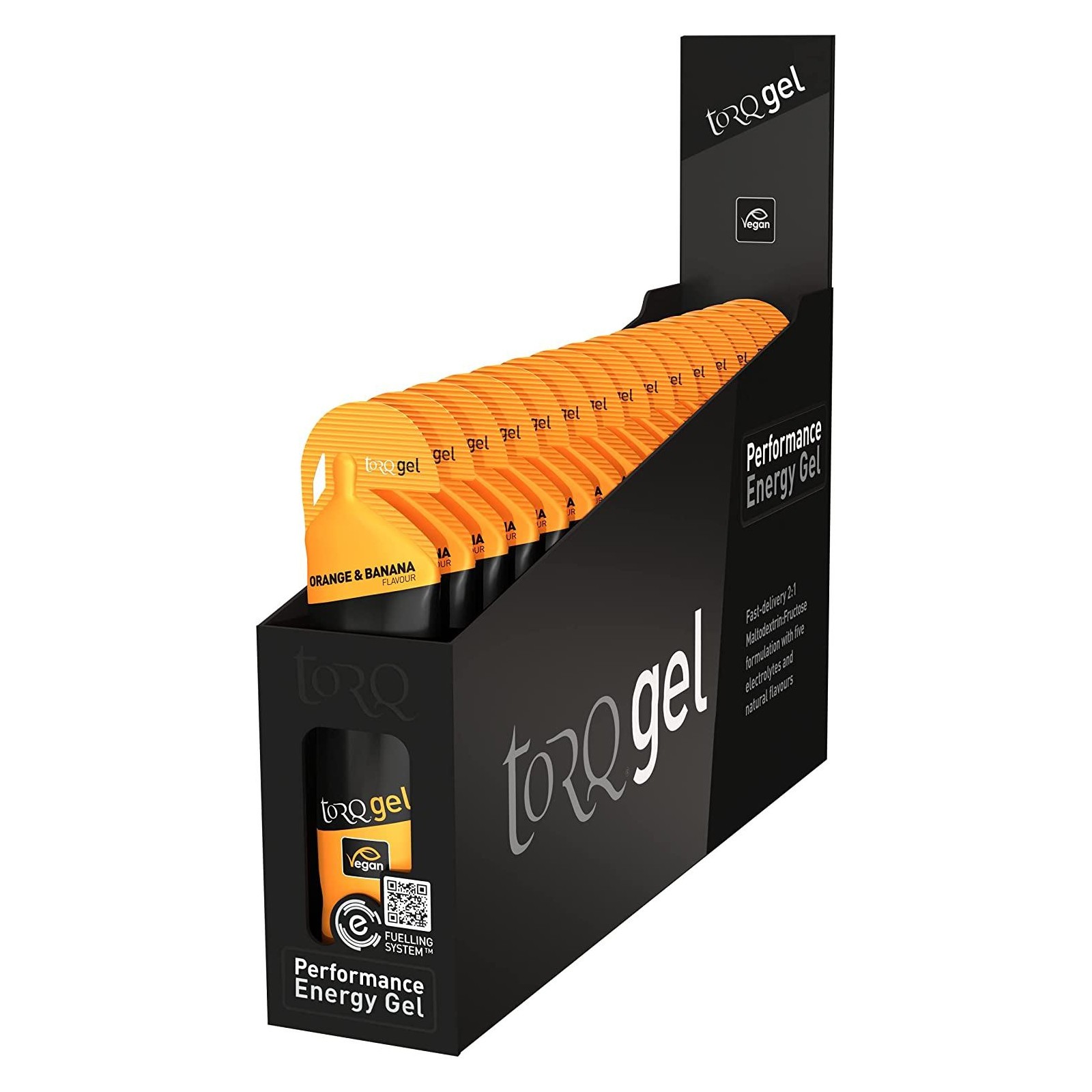 Torq Energy 45g Gels Carbohydrate Electrolytes Orange Banana Pack Of 15
