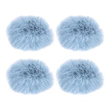 Furry Microphone Windscreen Mic Cover Windshield Light Blue 4 Pack