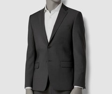  450 Calvin Klein 40R Men's Skinny Fit Gray Wool Suit Jacket Blazer Sport Coat