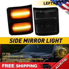 Smoke LED Light Side Mirror Turn Amber Signal 08-16 for Ford F350 F250 F450 F550