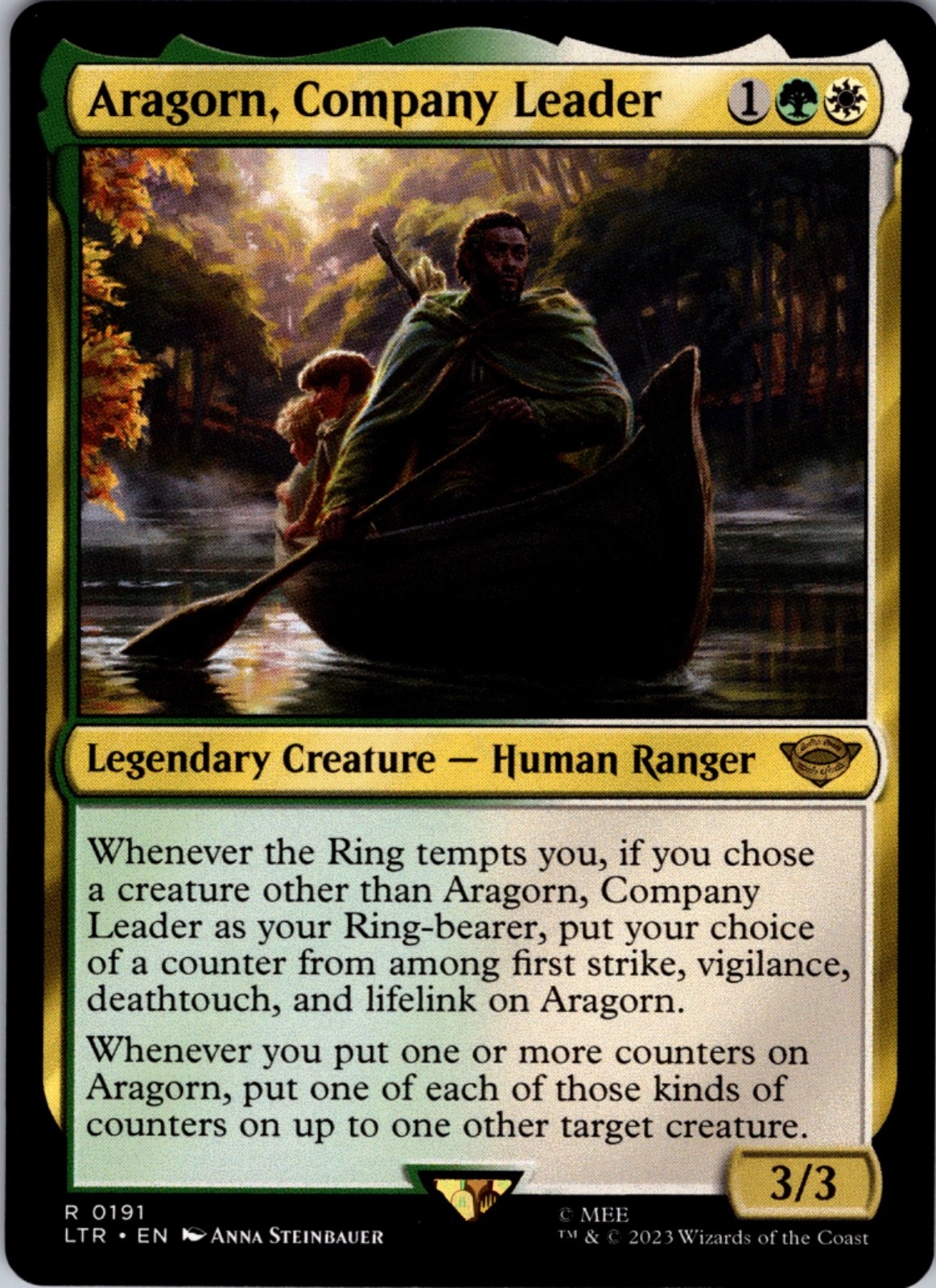 Aragorn, Company Leader R 191 Magic the Gathering Lord of the Rings NM