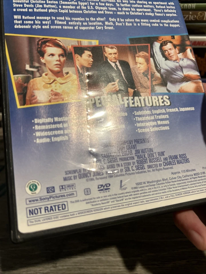 Walk Don't Run 1966 DVD 2003 Columbia Wide Full Screen Cary Grant - E - Image 3 of 3