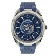 Omega Seamaster Aqua Terra GMT Worldtimer Steel Blue Dial 220.12.43.22.03.001