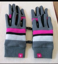 T MOBILE TUESDAY Touchscreen Gloves S/M Grey, Hot Pink  Black, New, Last Pair 