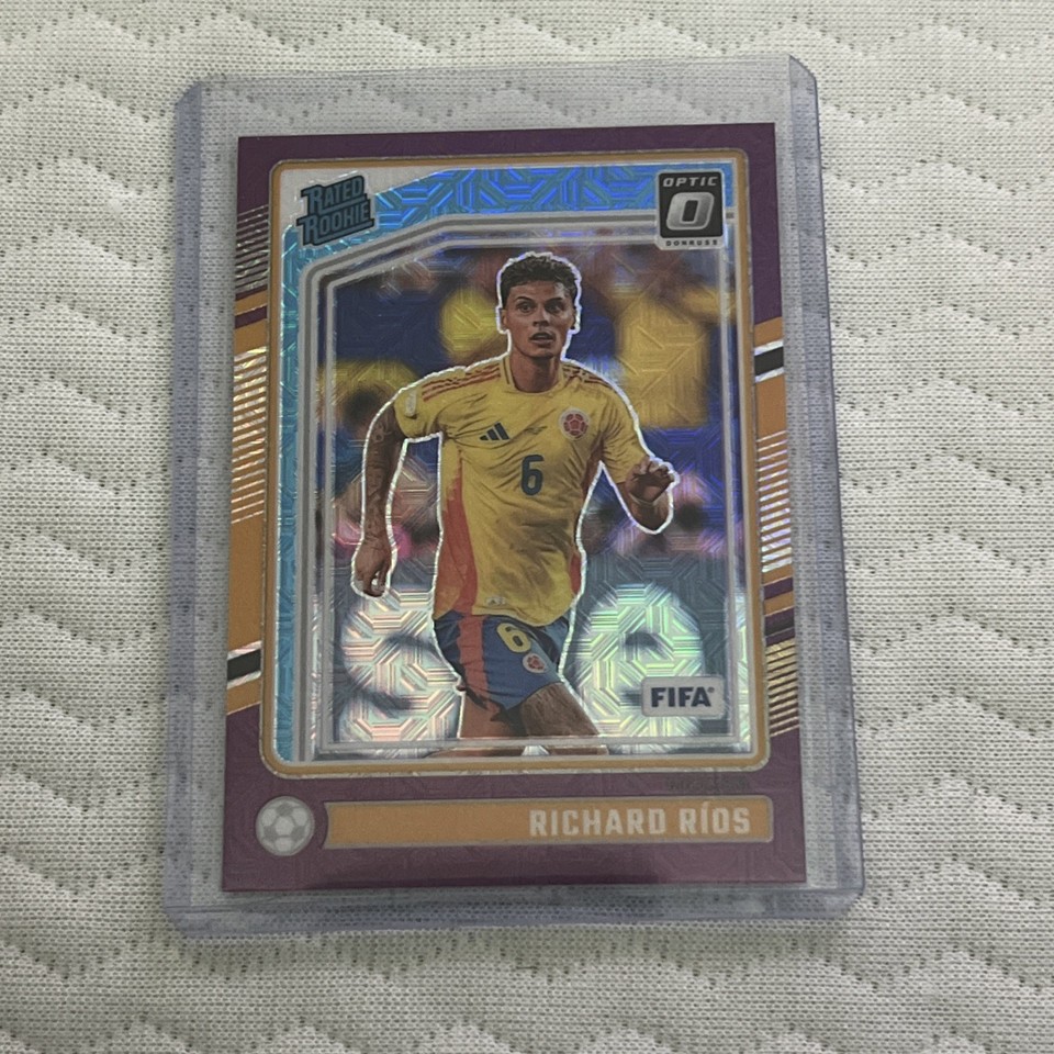 Richard Rios Rookie 2024-25 Donruss RICHARD RIOS Rated Rookie Purple 02/25 #186 Palmeiras ...