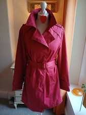 Junga Danmark Raspberry Raincoat with Belt Size 16 UK, 42 EU, NWOT