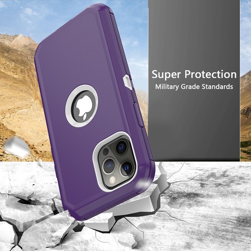 For iPhone 15 Pro Max 14 XR 13 12 Rugged Hybrid Defender Case Belt Clip Holster - Picture 41 of 44
