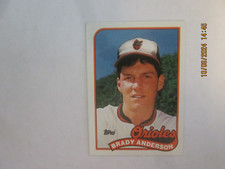 BRADY ANDERSON ORIOLES 1989 TOPPS ROOKIE CARD #757. rookie card picture