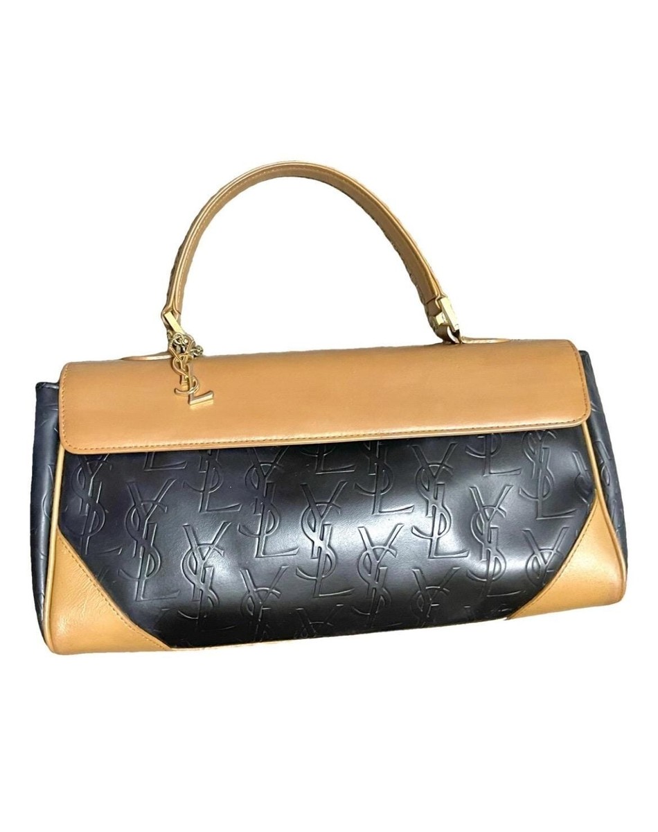 ご*ん様 L*E様 Vintage YVES SANT LAURENT ステンカ Vintage Yves Saint Laurent black and brown leather handbag