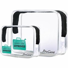 Travel Toiletry Bag Clear Carry-On Zipper Pouch for Cosmetics,Containers GIFT AU
