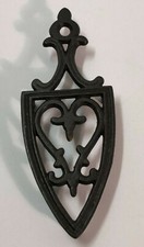 Vintage Miniature Cast Iron Trivet Child Size w/ Heart - Early w/ Lovely Patina