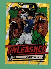 2021 PANINI DONRUSS CHRISTIAN YELICH UNLEASHED GOLD PARALLEL 17/99 BREWERS