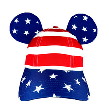 Disney Mickey Mouse Ears Flag Baseball Cap Hat USA Patriotic Adjustable Stars