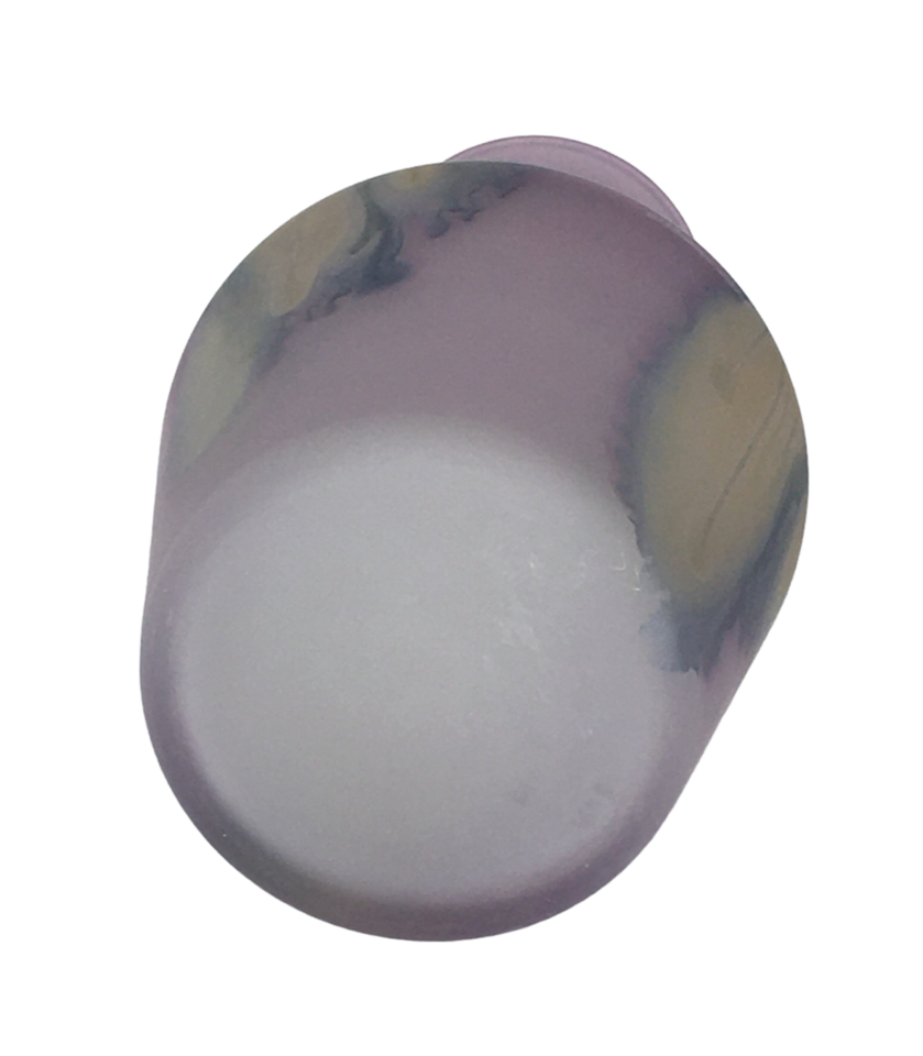 AlRama Israel Purple Rueven Satin Frosted Glass Vase Hand Painted 6 3/