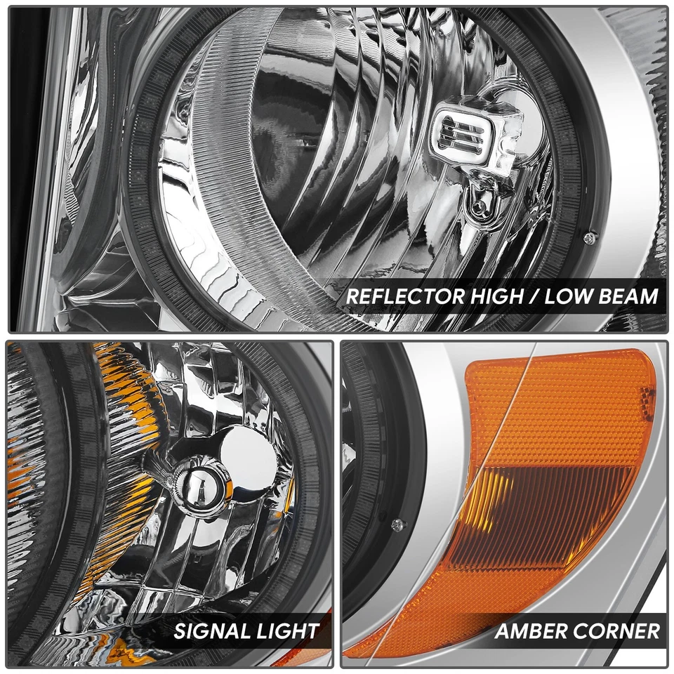 Faros cromados/ámbar LED DRL cromados/ámbar para camioneta Dodge Ram 1500 2500 3500 06-09 Foto 3 de 4