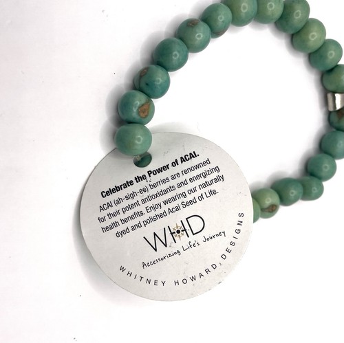 Açaí Seeds Of Life Bracelet With Wax Seal And Teal Beads Whitney Howard Designs - Picture 5 of 8