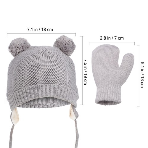 Fleece Children's Hat Glove Set Baby Boy Hats and Mittens Gloves Beanie - Bild 11 von 11