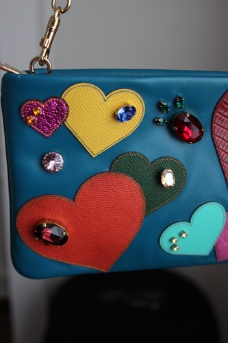 Dolce & Gabbana St. Valentine Cleo shoulder clutch / Teal Blue/ - Picture 5 of 18