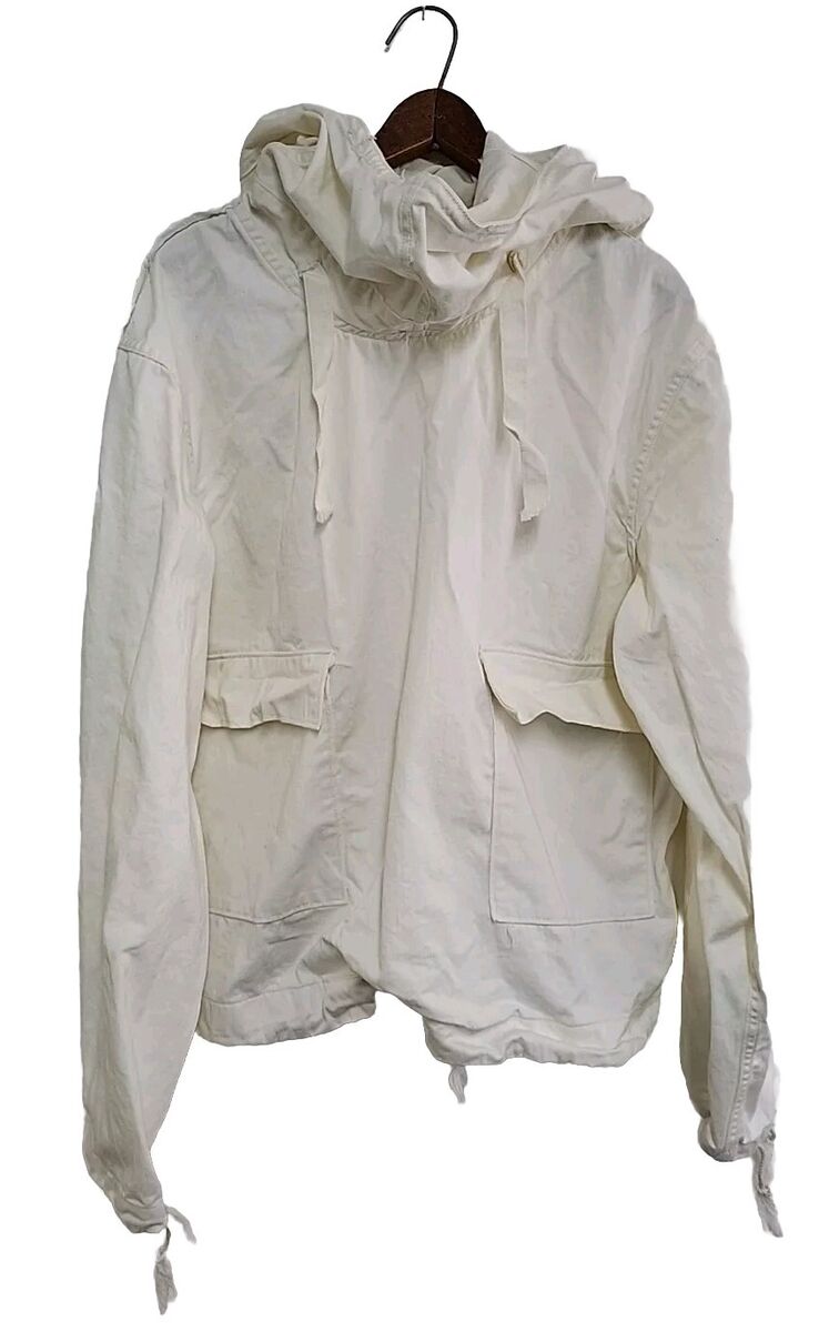 Vtg 40s USN Gunner Smock WW2 WWII Parka Anorak Jacket White Vtg 40s USN Gunner Smock WW2 WWII Parka Anorak Jacket White