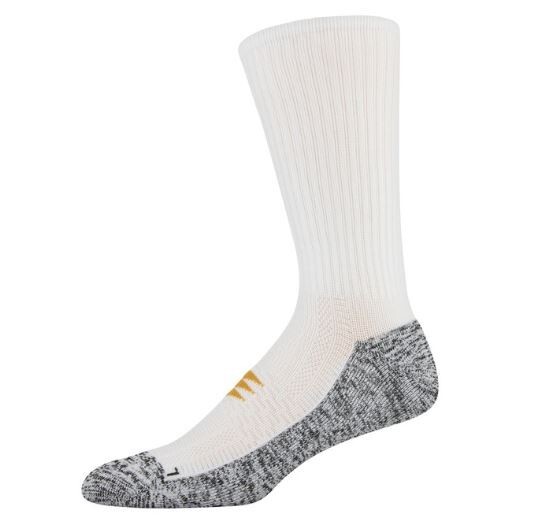 Men's GOLDTOE Powersox Sport Arch Support Crew Socks 6 Pair White/Gray