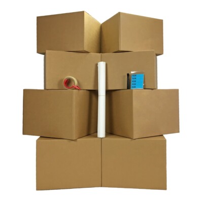 UOFFICE Medium and Large Boxes + Supplies College Dorm Kit 