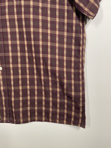 AQUASCUTUM OF LONDON Short Sleeve House Check Shirt | Brown Purple | Medium - Picture 5 of 15