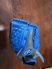 Rawlings Savage 10" Youth Baseball Glove Blue/Grey Fits RH for LH Thrower S10GRY