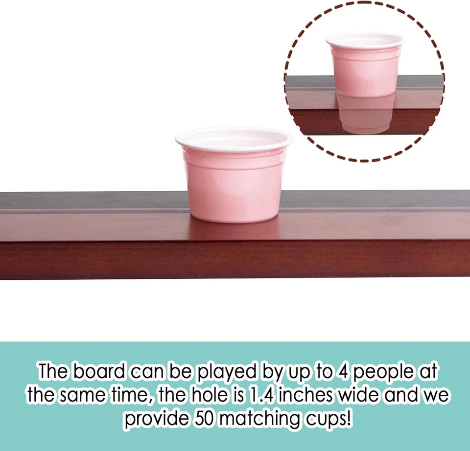 Tablero Extenguds 5 pies, 4 personas para beber, juegos: 1 tabla para beber con 50+ vasos Foto 3 de 4