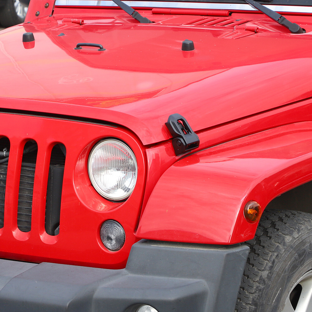 Lock Engine Hood ⭕Engine Hood Catch Latch Buckle Bracket Lock For Jeep Wrangler JK JL JT ...