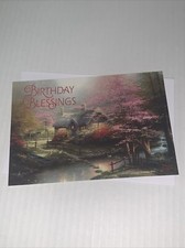 Hallmark DaySpring Thomas Kinkade Birthday Card: Bless Peace Joy Psalm 29:11