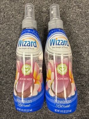 Lot Of 2 Wizard Room Mist Hawaiian Retreat Air Freshener Spray 8oz Each