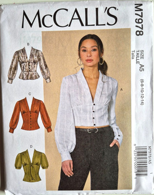 MCCALLS PATTERN 7978   TOPS  MISSES SIZES 6 8 10 12  14  UNCUT  FF