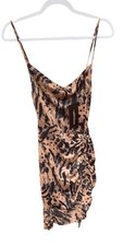 Pretty Little Thing NWT Size 2 Mesh Tie Dye Print Ruched Bodycon Mini Dress