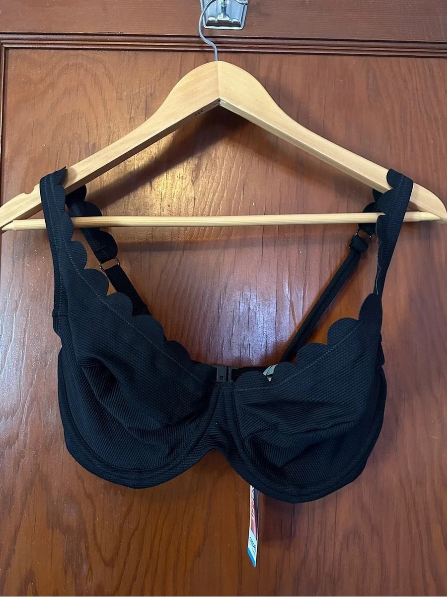 Panache swim bikini top size 34H brand new NWT scalloped neck