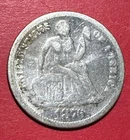 1876 US Seated LIBERTY SILVER Dime! "Philadelphia"! FINE! Old US Coin!