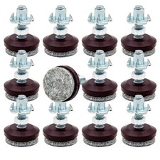 12 Pack Adjustable Furniture Leveling Feet, 1/420 Threaded Stem, Integrated F...