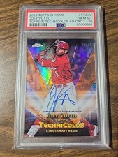Joey Votto 2023 Topps Chrome Technicolor Auto Orange 19/25 PSA Gem Mint 10 Jsy #