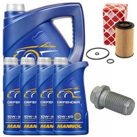 MotoröL Filter Set Mannol 10W-40 9 Liter + Schraube FüR Mercedes Vito Viano W639