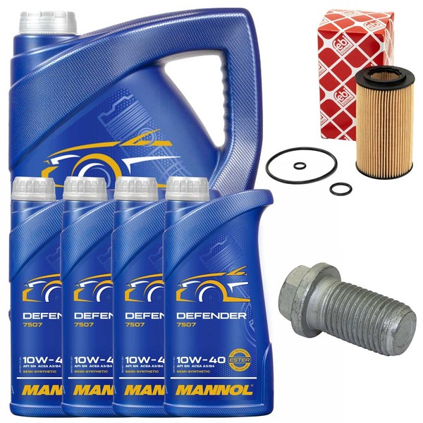 MotoröL Filter Set Mannol 10W-40 9 Liter + Schraube FüR Mercedes Vito Viano W639-image