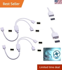 2pcs 12-Inch 4-Pin RGB LED Strip Splitter Cable - Connects 2 Lights Easily
