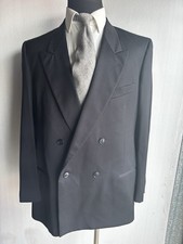     GIORGIO ARMANI DOUBLE BREASTED BLACK SUIT 44 REGULAR     