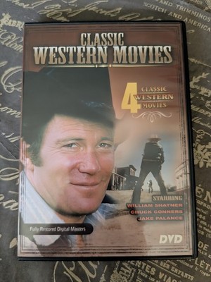 4 Classic Westerns (DVD, 2008, B&W) William Shatner, Chuck Conners, Jack Palance