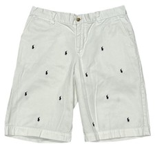 Polo Ralph Lauren Shorts Youth Size 20 Boys White Flat Front Regular Fit Logo