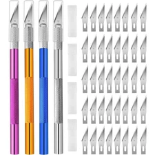 Hobby Knife Craft Knife Set with 40 Spare Blades Precision Modeling Tool for Art